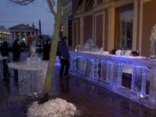 Bar de hielo al lado del hotel Europa donde se alojaron los futbolistas